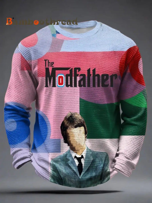 Men’s The Modfather Paul Weller Print Waffle Long Sleeve T-Shirt As picture / S