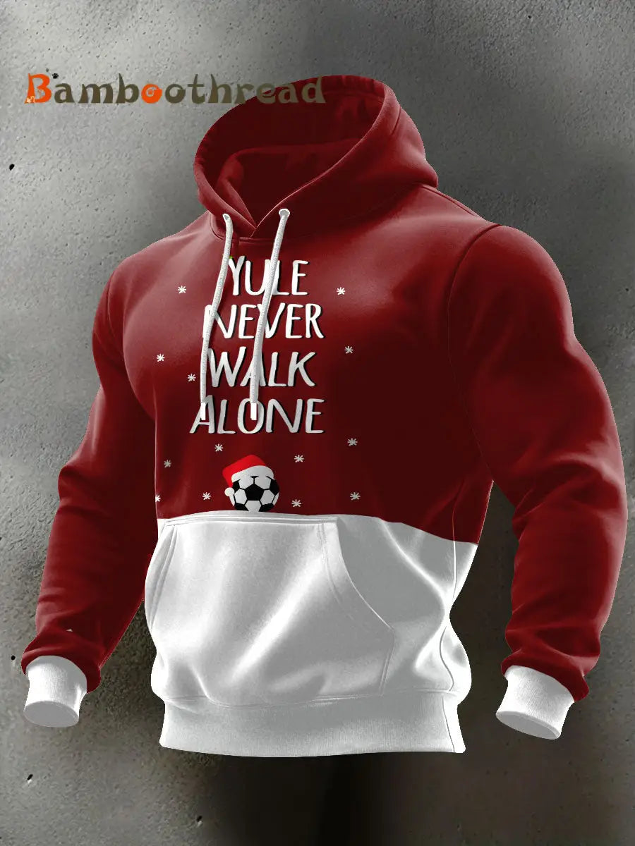 Men’s UK Football Lover Christmas Printed Hoodie Red / S