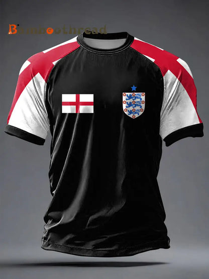 Men’s UK Football Lover England 2026 Printed short sleeve t-shirt Black / S