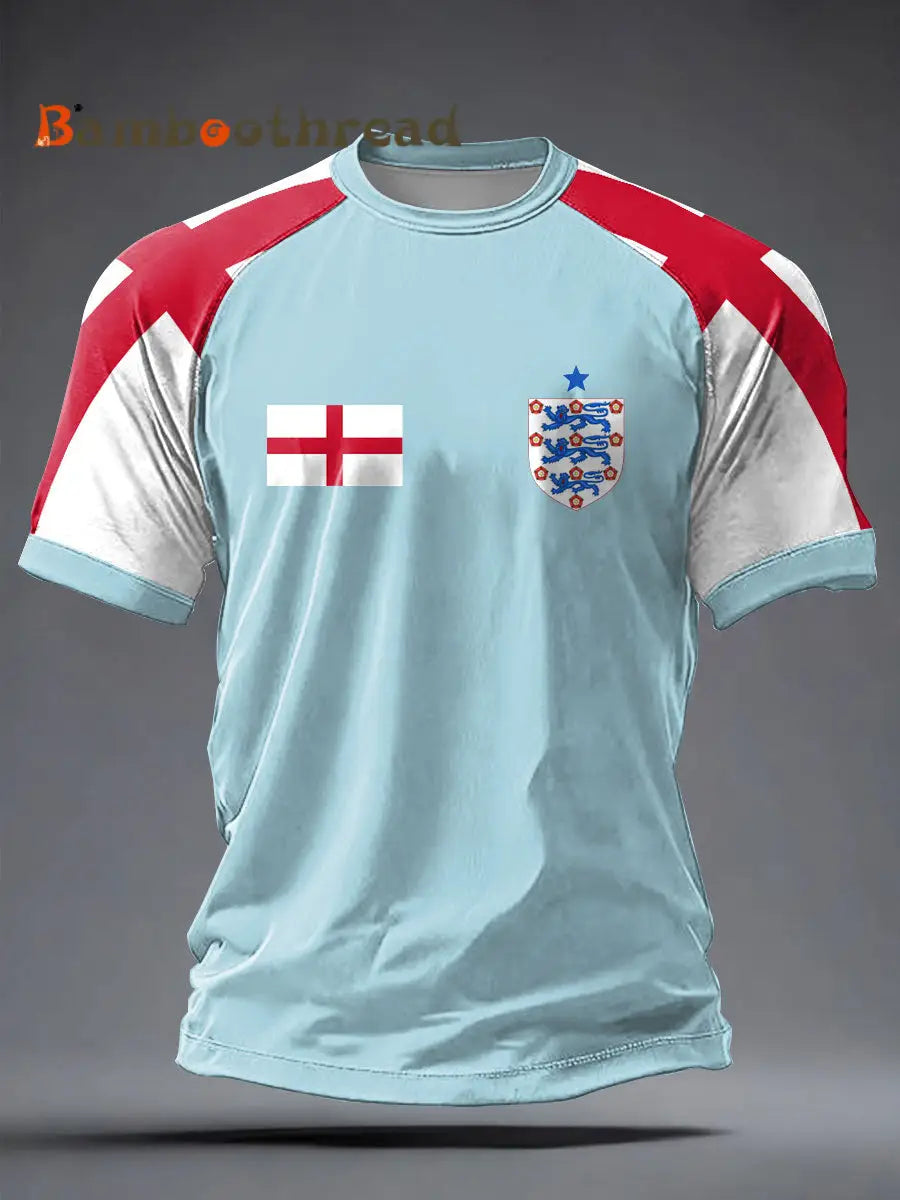 Men’s UK Football Lover England 2026 Printed short sleeve t-shirt Light Blue / S