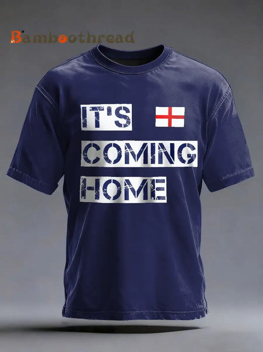 Men’s UK Football Lover It’s Coming Home imitation cotton short-sleeved T-shirt Navy Blue / S