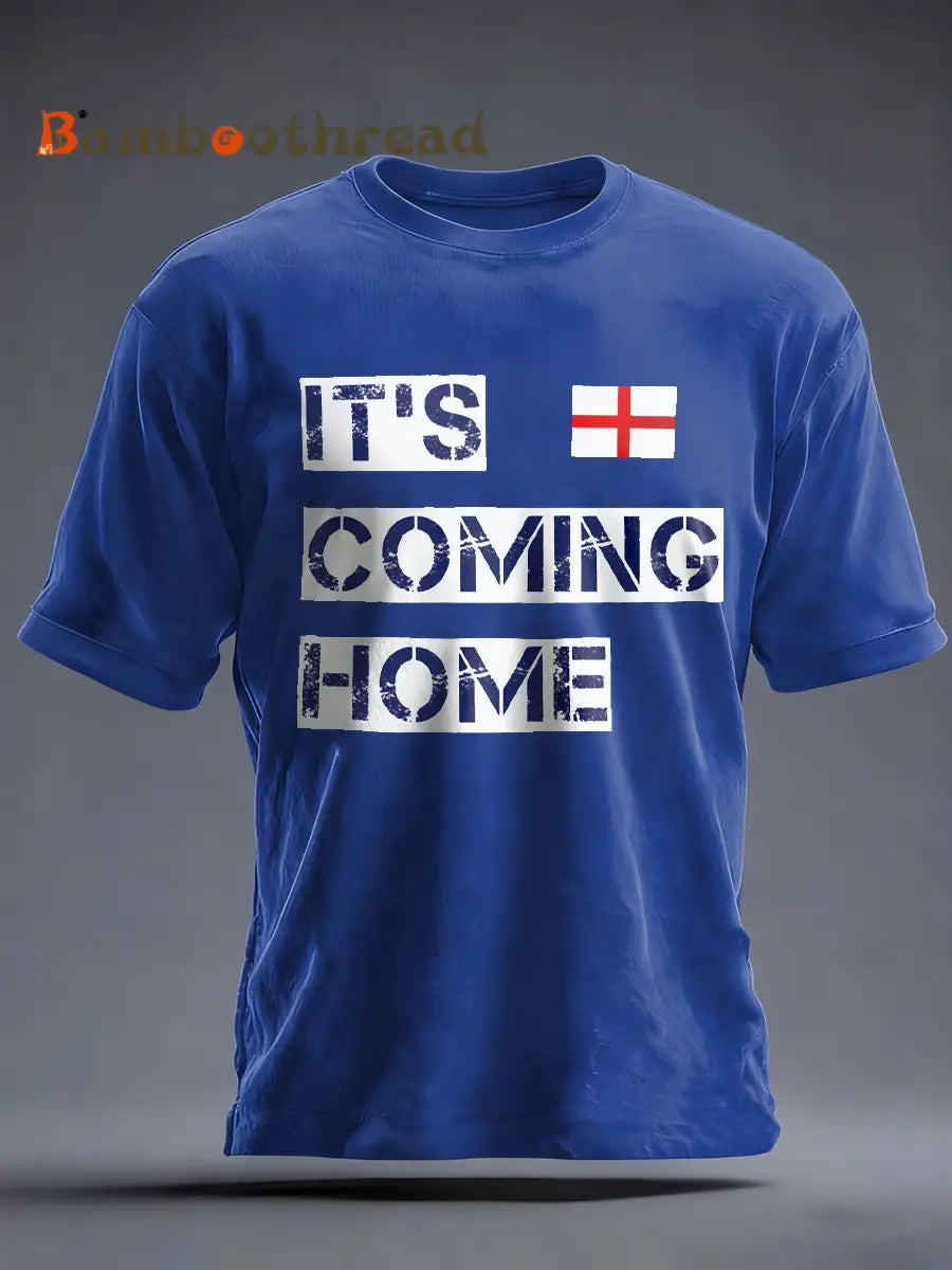 Men’s UK Football Lover It’s Coming Home imitation cotton short-sleeved T-shirt Royal Blue / S