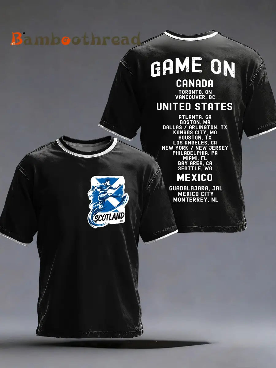 Men’s UK Football Lover Scotland 2026 Printed short sleeves t-shirt Black / S