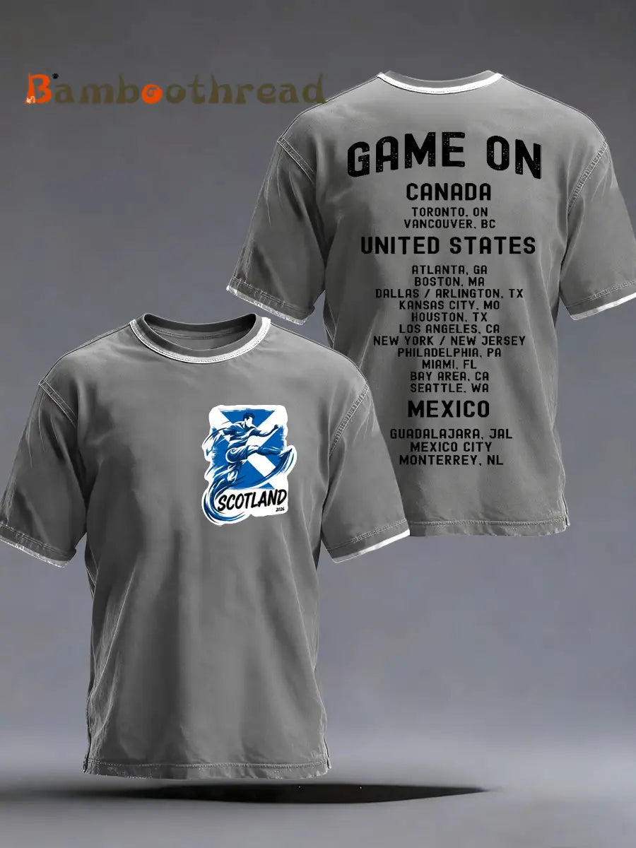 Men’s UK Football Lover Scotland 2026 Printed short sleeves t-shirt Gray / S