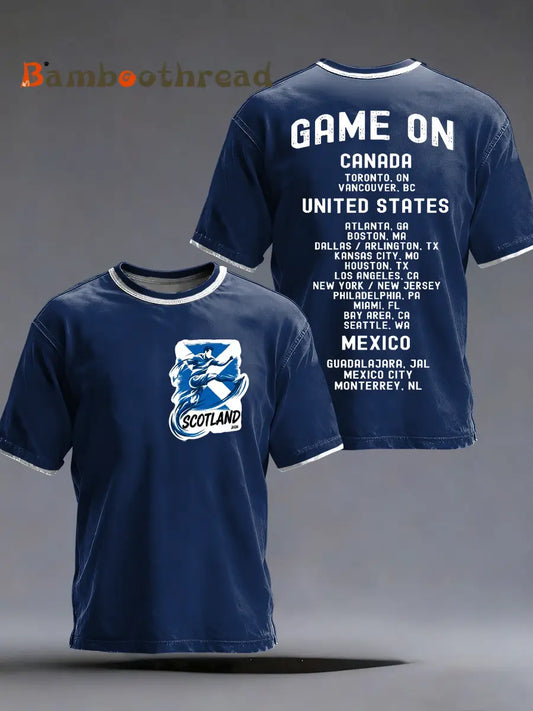 Men’s UK Football Lover Scotland 2026 Printed short sleeves t-shirt Navy Blue / S