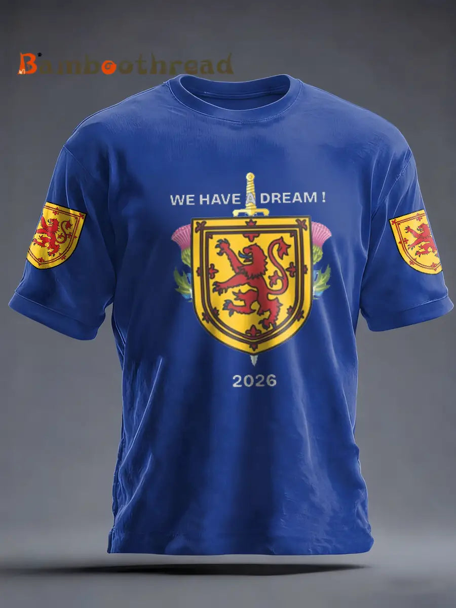 Men’s UK Football Lover Scotland Printed imitation cotton short-sleeved T-shirt Royal Blue / S