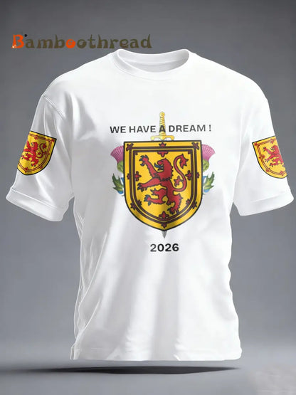 Men’s UK Football Lover Scotland Printed imitation cotton short-sleeved T-shirt White / S