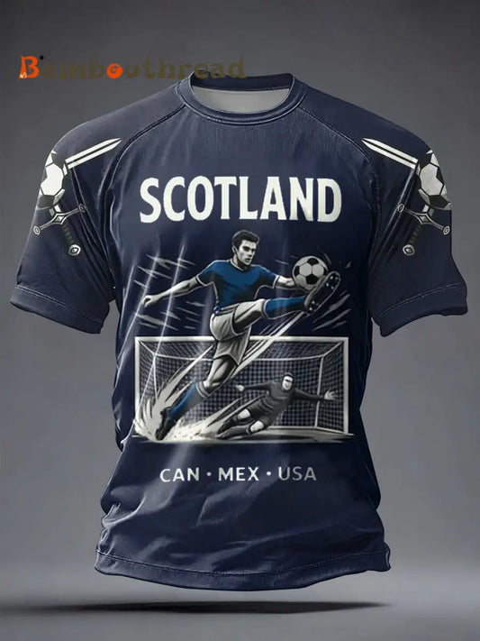 Men’s UK Football Lover Scotland Printed short sleeve t-shirt Navy Blue / S