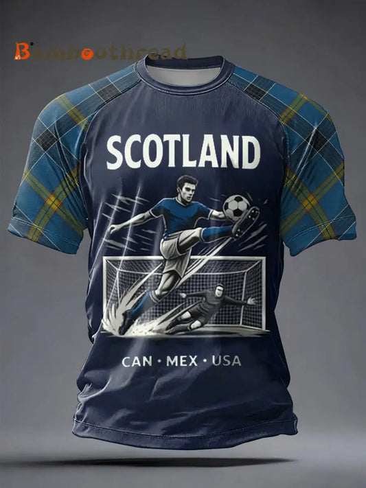 Men’s UK Football Lover Scotland Printed short sleeve t-shirt Navy Blue / S