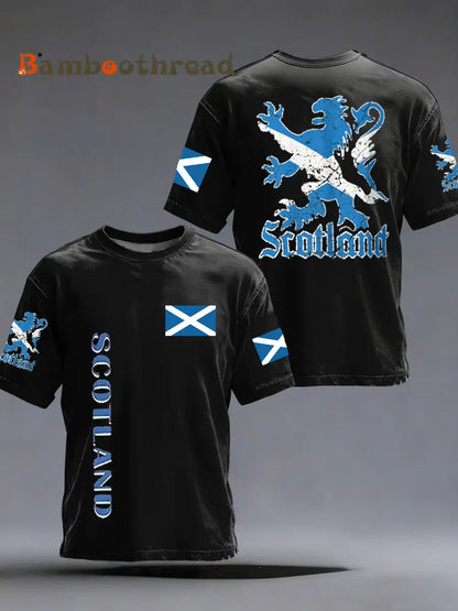 Men’s UK Football Lover Scotland Printed short sleeves t-shirt Black / S
