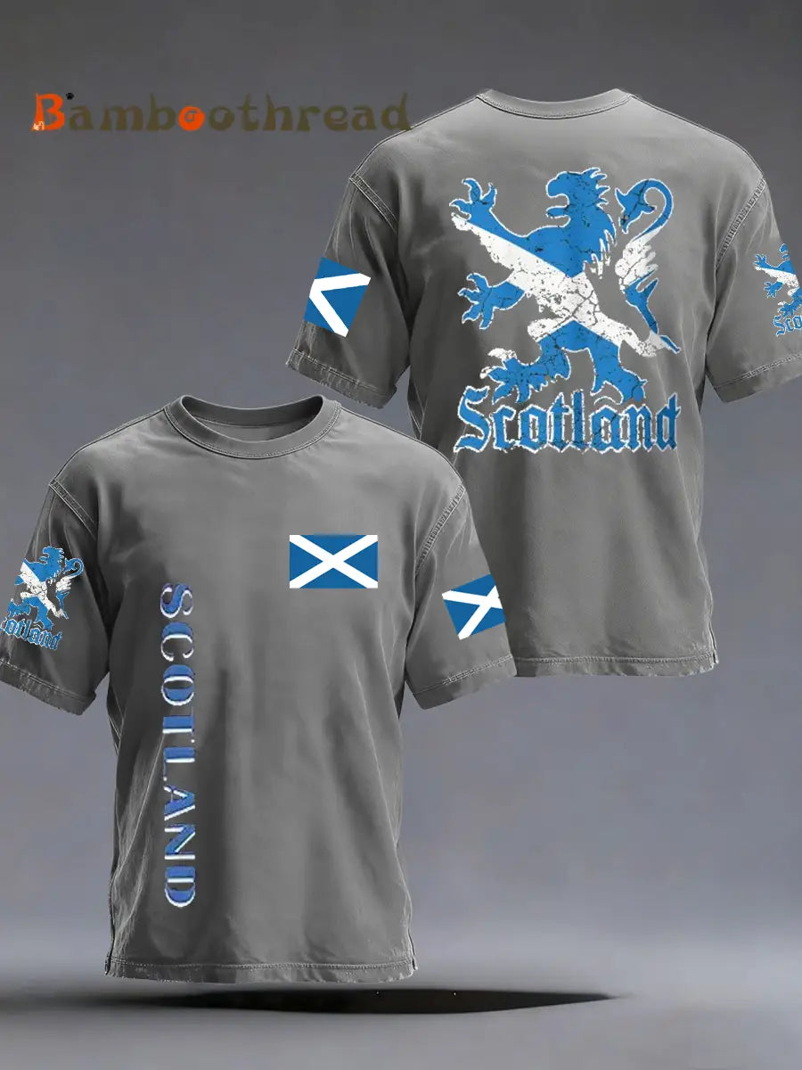 Men’s UK Football Lover Scotland Printed short sleeves t-shirt Gray / S