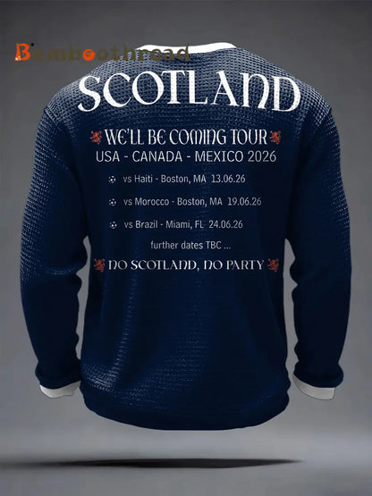 Men’s UK Football Lover Scotland We’ll Be Coming 2026 Printed Waffle Tops