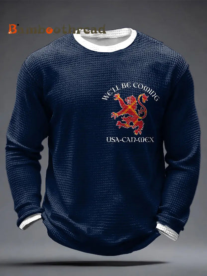 Men’s UK Football Lover Scotland We’ll Be Coming 2026 Printed Waffle Tops