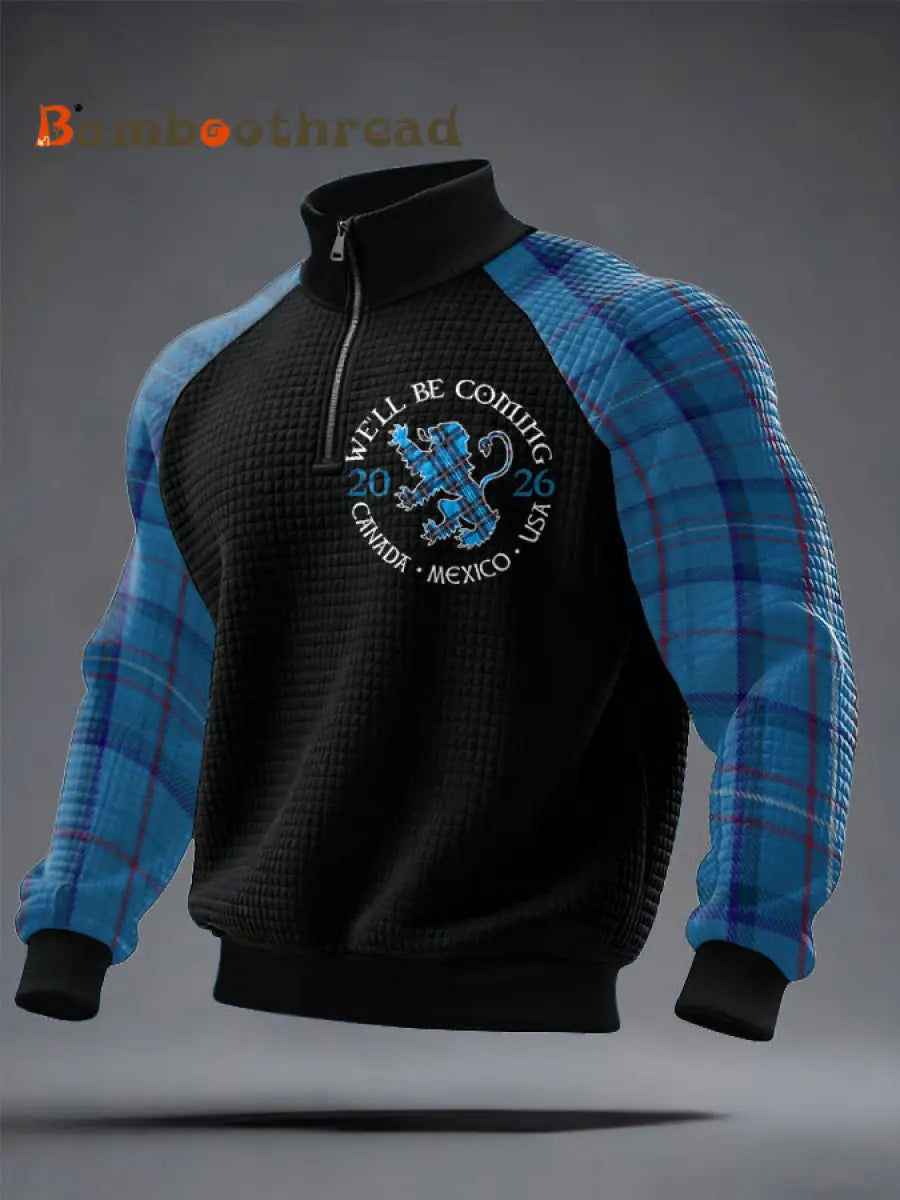 Men’s UK Scotland Football Lover We’ll Be Coming 2026 Printed Sweatshirt Black / S