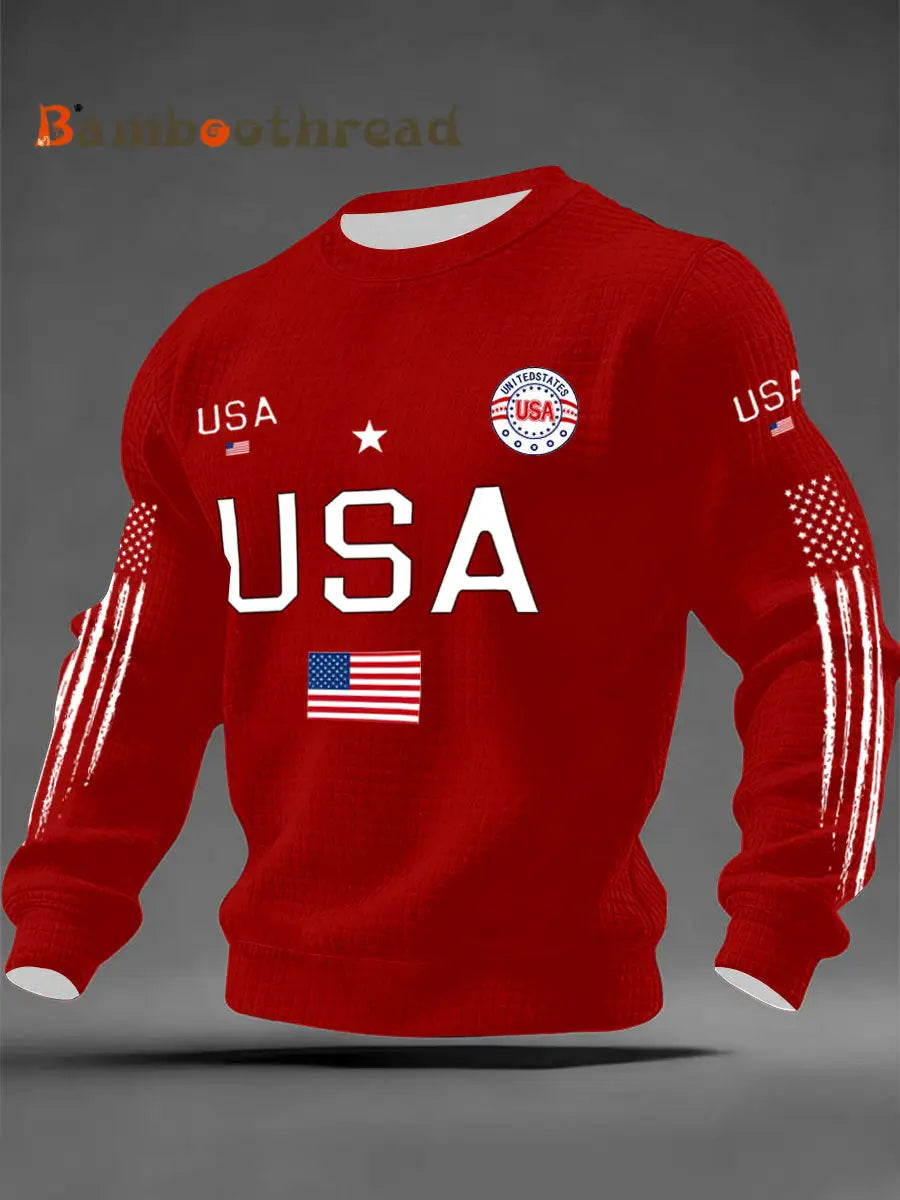 Men’s USA Flag Sweatshirts Red / S