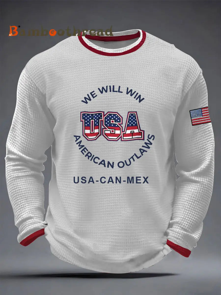 Men’s USA Soccer Waffle Long Sleeve T-Shirt White / S