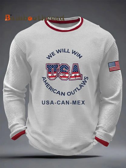 Men’s USA Soccer Waffle Long Sleeve T-Shirt White / S