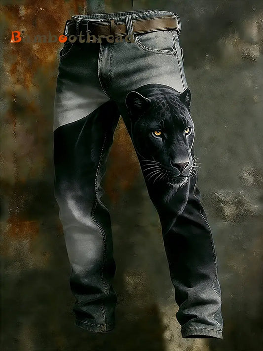 Men’s Vintage Animal Print Art Business Casual Work Pants A / S