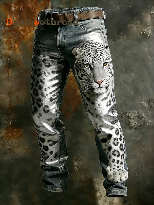 Men’s Vintage Animal Print Art Business Casual Work Pants A / S