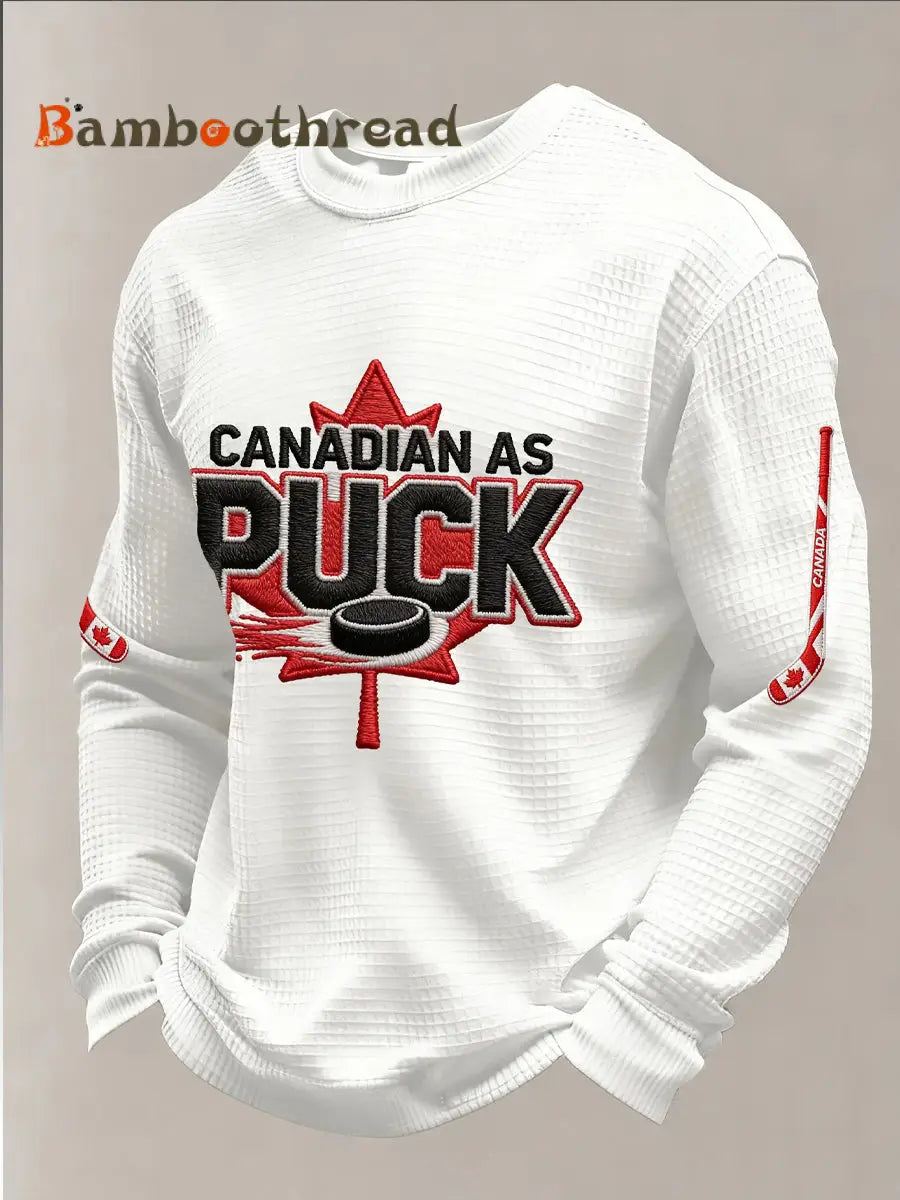 Men’s Vintage Canada Hockey Printed Casual Top Red / S