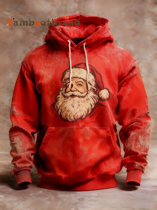 Men’s Vintage Santa Claus Hoodie Red / S