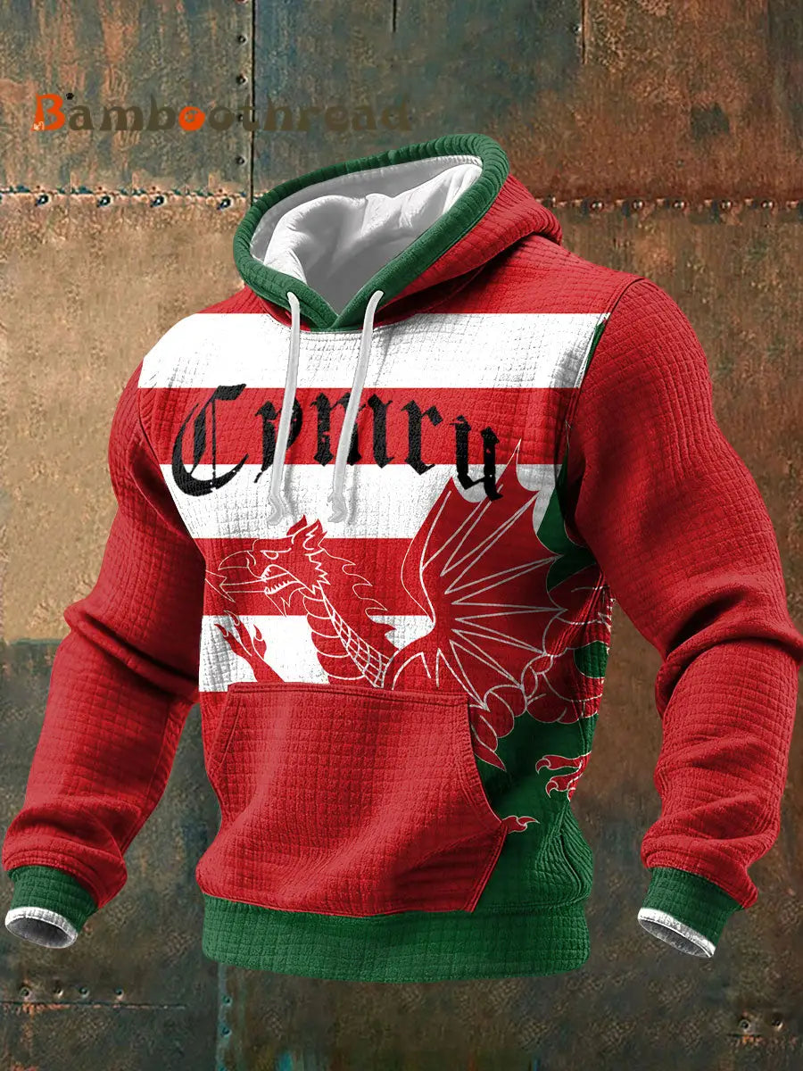 Men’s Wales Rugby Lover CYMRU Print Hoodie Red / S