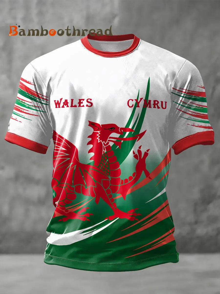 Men’s Wales Rugby Lover CYMRU Print T-shirt White / S
