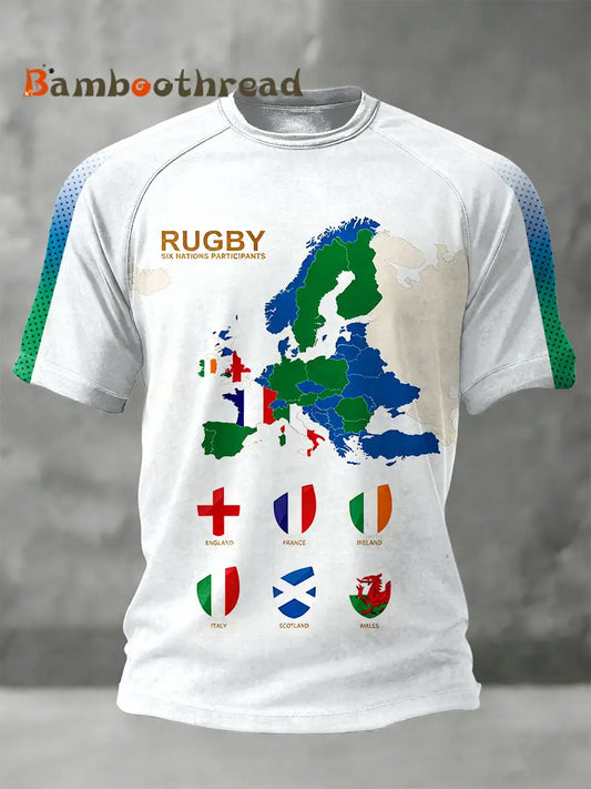 Men’s White Rugby Print Support Jersey T-Shirt White / S