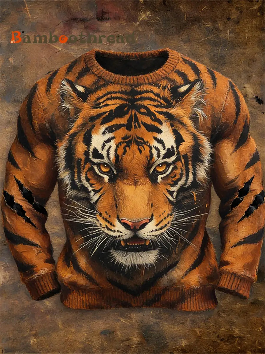 Men’sTiger Imitation Sweater As picture / S