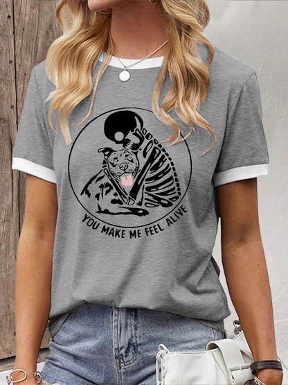 Women's You Make Me Feel Alive Pitbull Pitbull Printed Casual T-Shirt