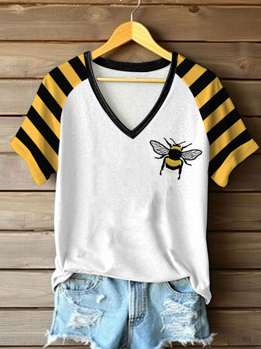 Women’s apparel protect the pollinators V-neck T-shirts