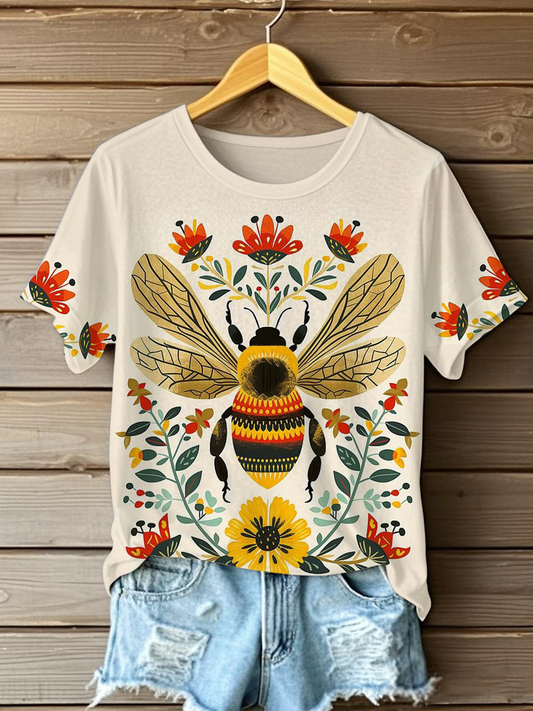 Women’s bee floral print T-shirts