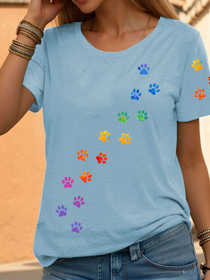 Women’s Rainbow Animal Print Casual T-Shirts