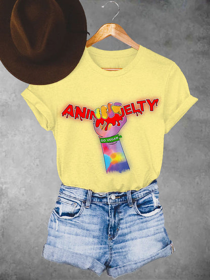 Women’s stop the animal cruelty go vegan T-shirts