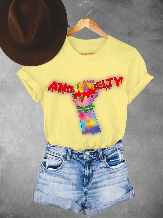 Women’s stop the animal cruelty go vegan T-shirts