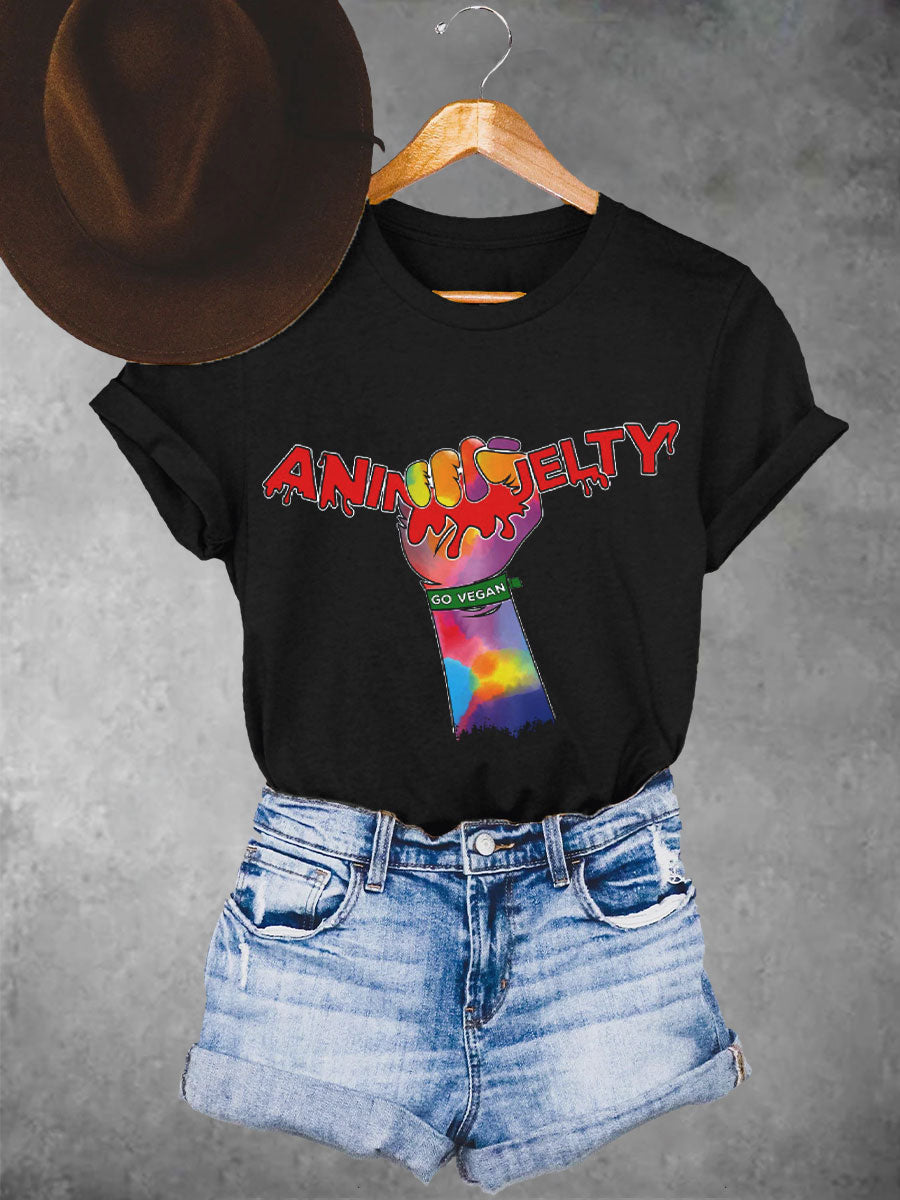 Women’s stop the animal cruelty go vegan T-shirts