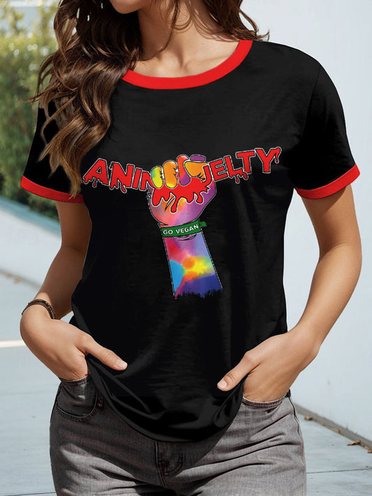 Women’s stop the animal cruelty go vegan T-shirts