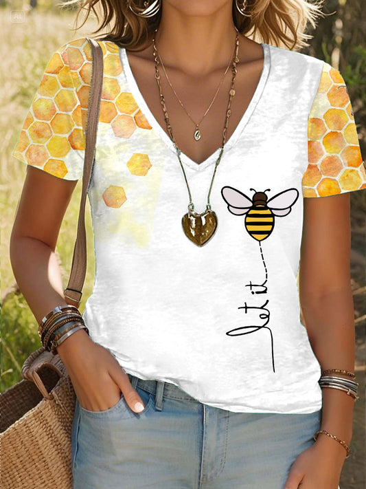Women's saves bees Bees V-neck T-shirts