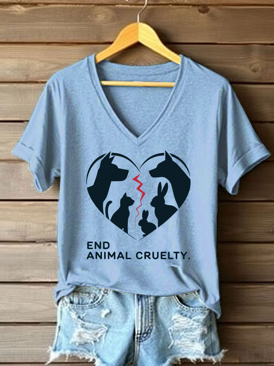 Women's Stop Animal Cruelty Print T-shirt