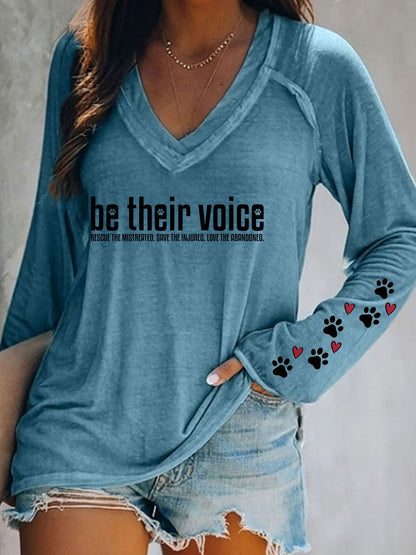 Women's Be Their Voice Printed Casual T-Shirt