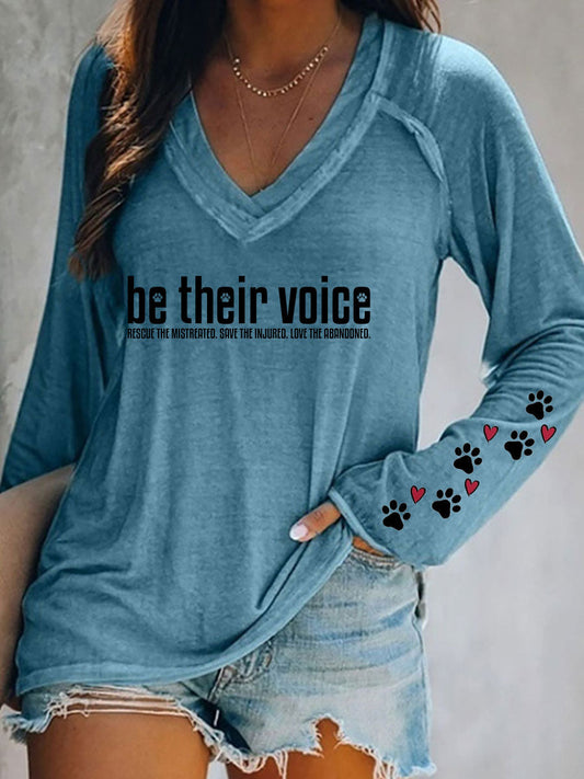 Women's Be Their Voice Printed Casual T-Shirt