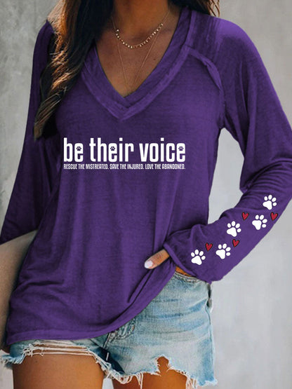 Women's Be Their Voice Printed Casual T-Shirt