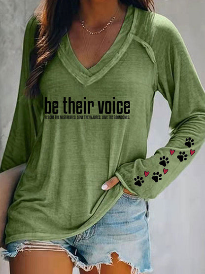 Women's Be Their Voice Printed Casual T-Shirt