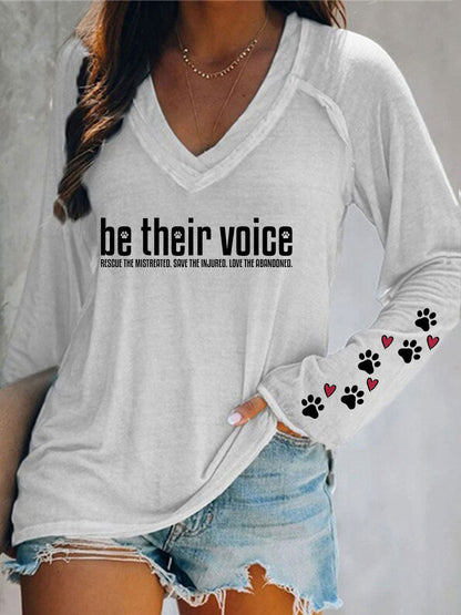 Women's Be Their Voice Printed Casual T-Shirt