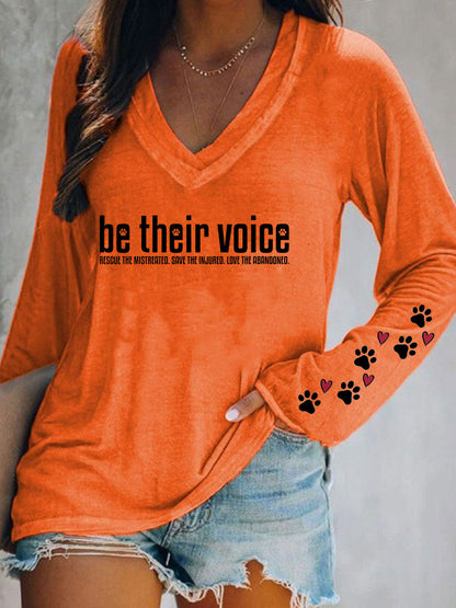 Women's Be Their Voice Printed Casual T-Shirt