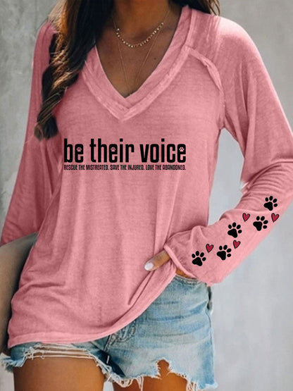 Women's Be Their Voice Printed Casual T-Shirt