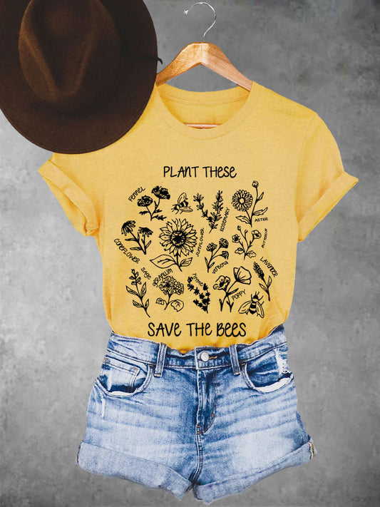 Women's plant these save the bees T-shirts
