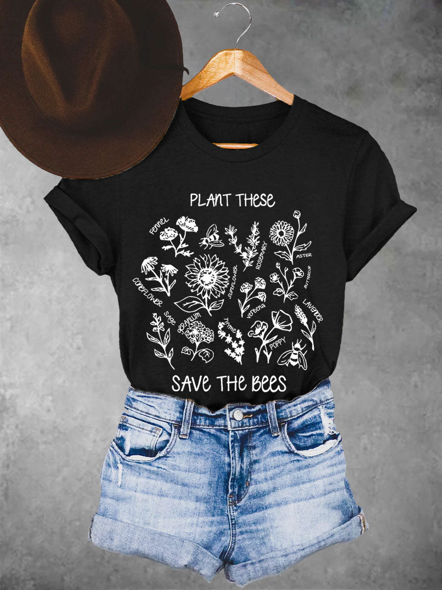 Women's plant these save the bees T-shirts