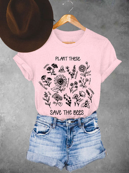 Women's plant these save the bees T-shirts