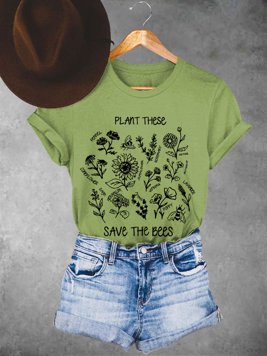 Women's plant these save the bees T-shirts